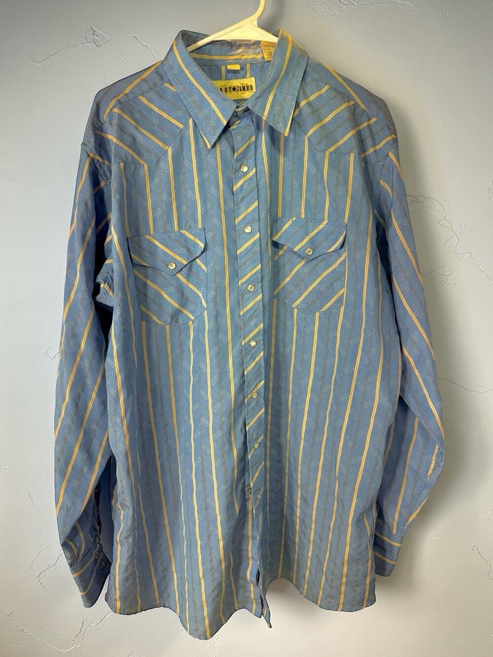 Cody James Shirt Mens XLT Blue Western Pearl Snap Shirt Long Sleeve